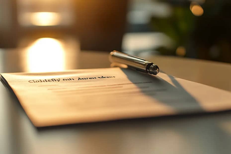 A white envelope with a red wax seal, resting on a clean desk, symbolizing approval.